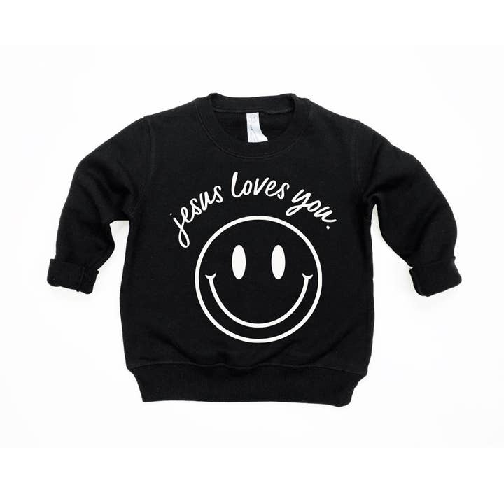 Jersey juvenil con estampado «Jesus Loves You Smiley» para venta al por mayor de SBG Co.