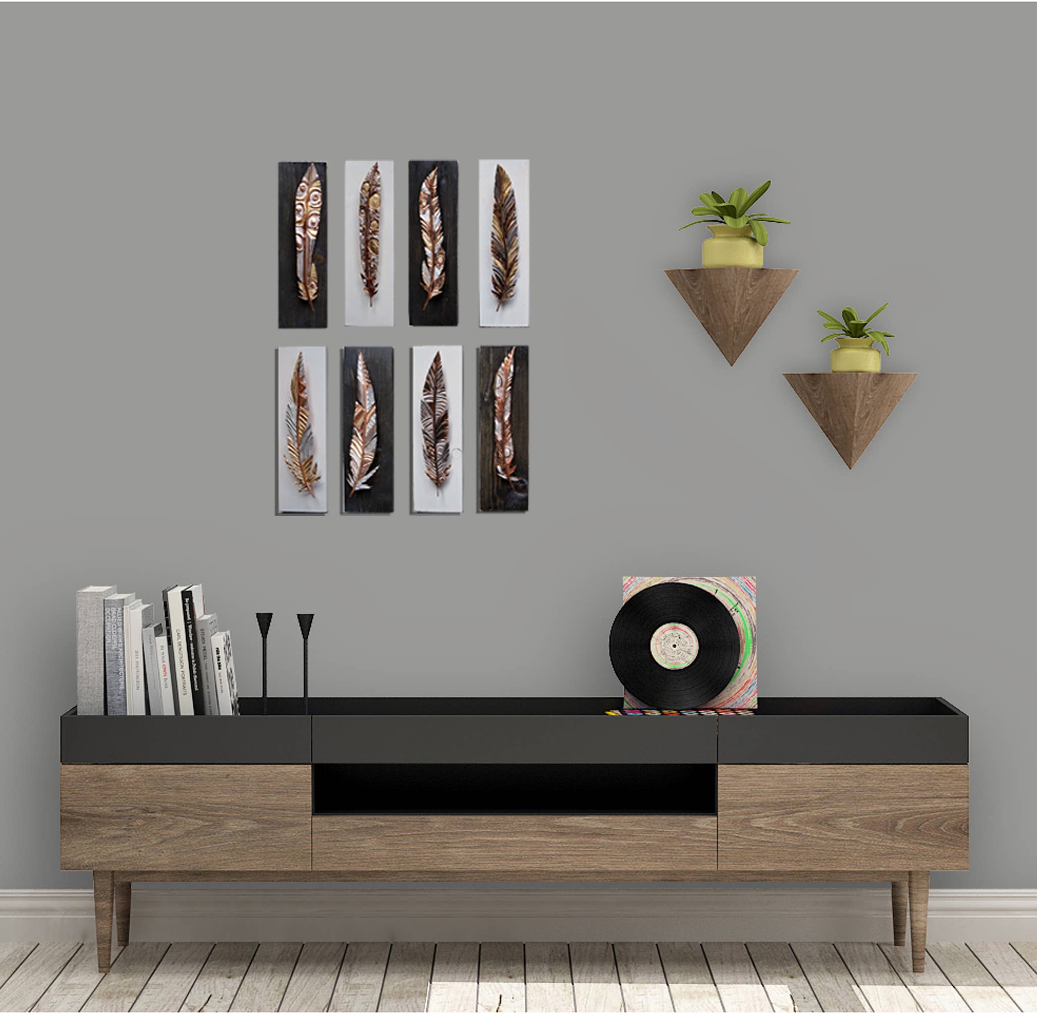 Timber Lane Studio - Wholesale Wall Accent - Luxe Metallic Copper Feather2