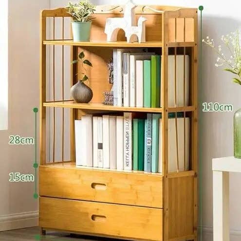 everythingbamboo - Wholesale Bookcase - Bamboo Wooden Bookcase Bookshelf Multi-Tiers Storage Rack Shelf Office Furniture5