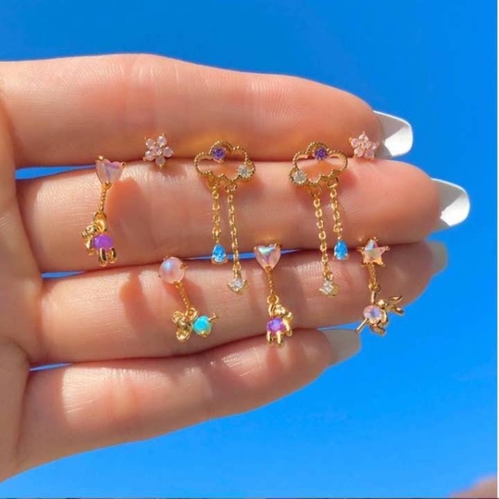 Perimade & Co. LLC - Wholesale Dangle Earrings - Bunny Cloud Star Flower Koala Bear Earrings in Solid Copper