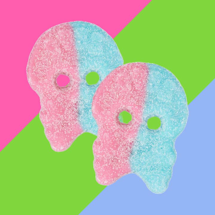 Gaffney's Sweets & Treats Wholesale - Wholesale Gummy - BUBS Dizzy Bubblegum Skulls 2.6kg0