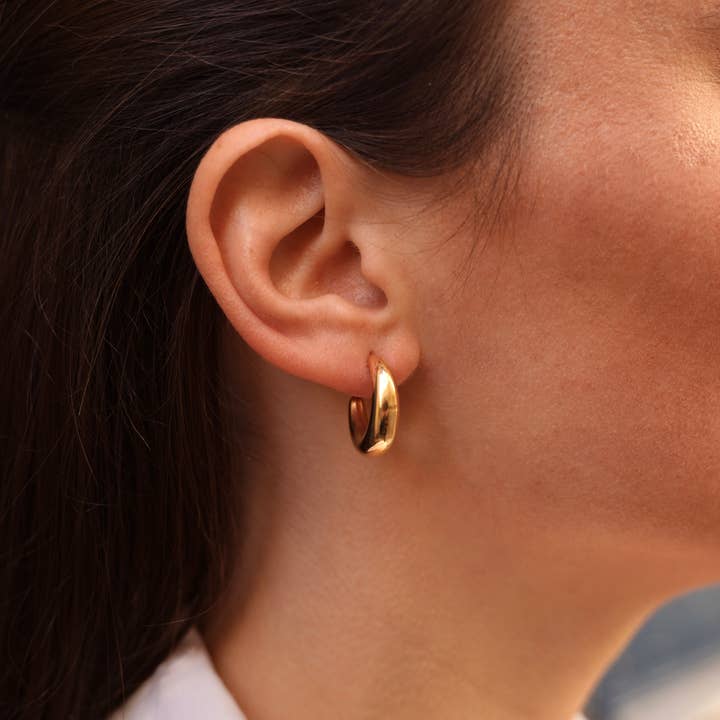 Steel hoop earrings for wholesale by Victoire Collection