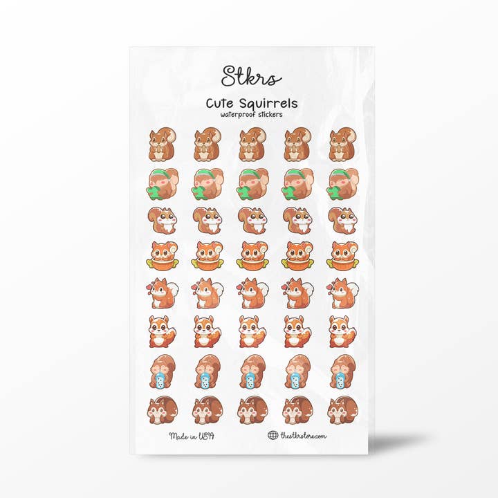 Niedliche Eichhörnchen-Aufkleberbögen für den Großhandel von Girls Printing House