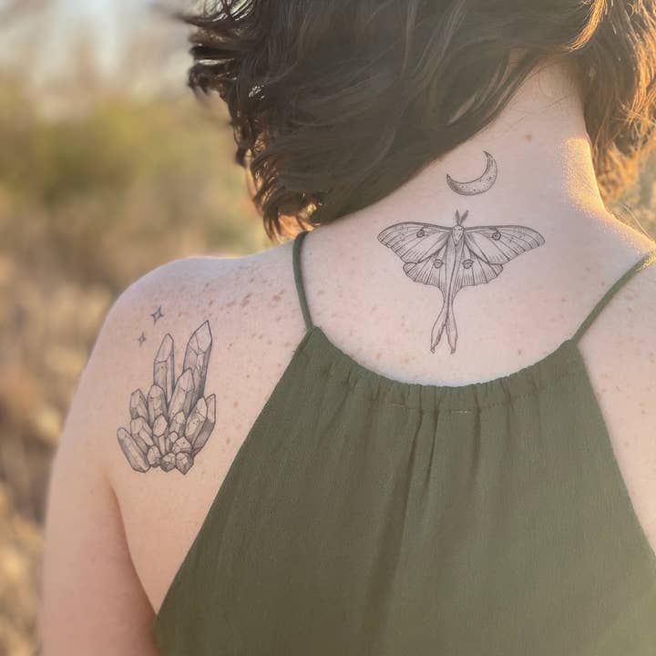 NatureTats - Wholesale Temporary Tattoo - Luna Moth Temporary Tattoo3