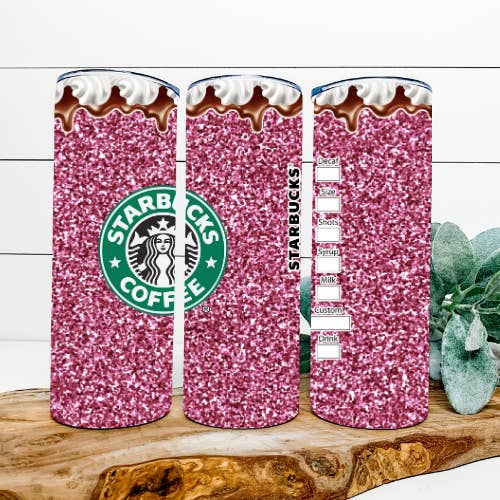 FaithHopeFashionsLLC – wholesale Isolerade dryckesvaror – Rosa glittrig Starbucks-mugg