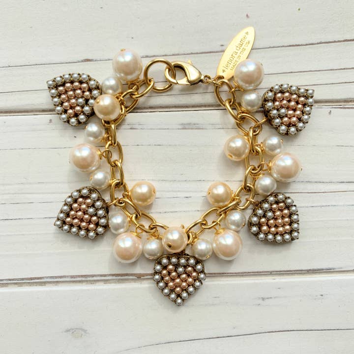 Lenora Dame - Wholesale Charm/Dangle Bracelet - Love Affair Heart Charm Bracelet - New Design