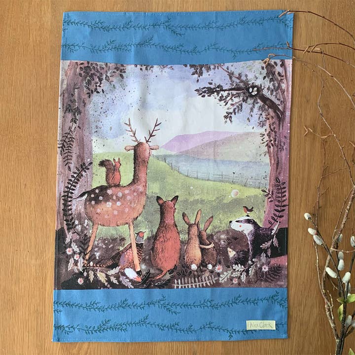 Toalha de chá Forest Friends por atacado de Alex Clark Art