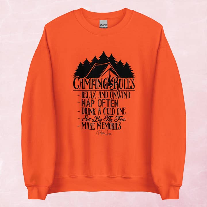 Piper Lou Collection - Wholesale Graphic sweatshirt – Women’s - Camping Rules Graphic Crewneck Sweatshirt8