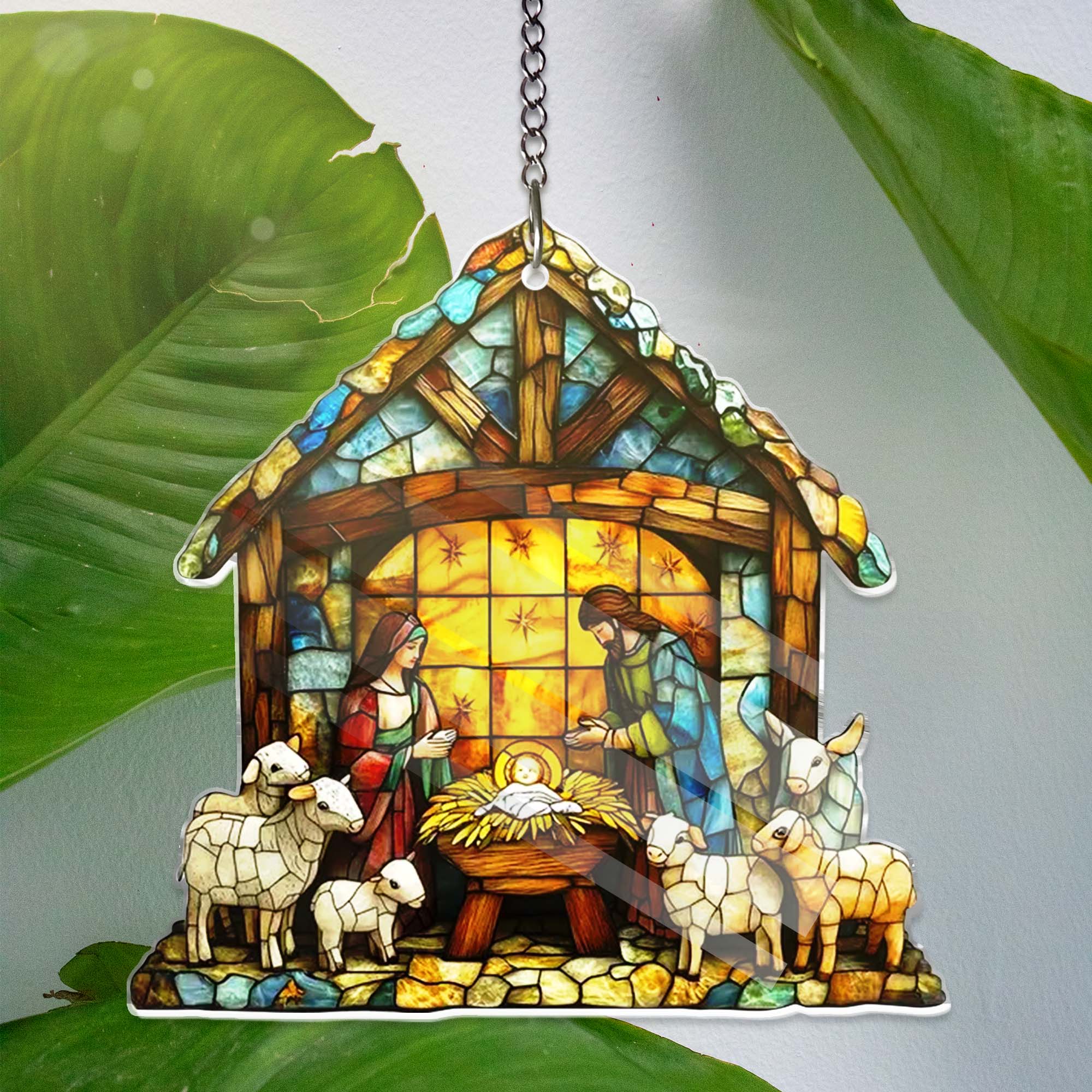 Merchemy - Wholesale Wall Decor - Kids & Baby - Nativity Catholic Ornament Nativity ACRYLIC Window Hanging0
