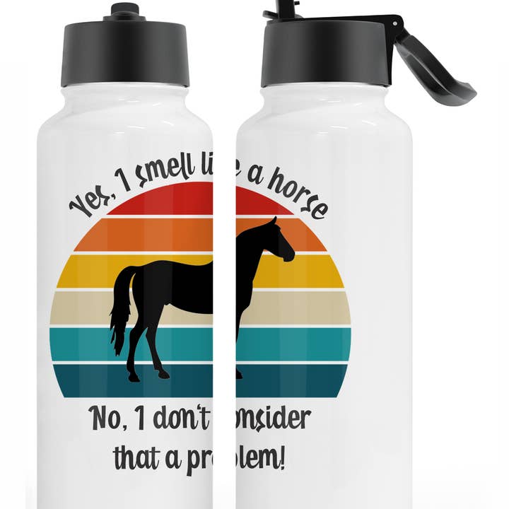 Vattenflaska 18oz- Ja, jag luktar som en häst för wholesale av Dusty & Delilah Designs