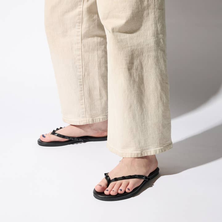 Black Rivington Stud Flip Flop in Black/Black for wholesale on Faire3
