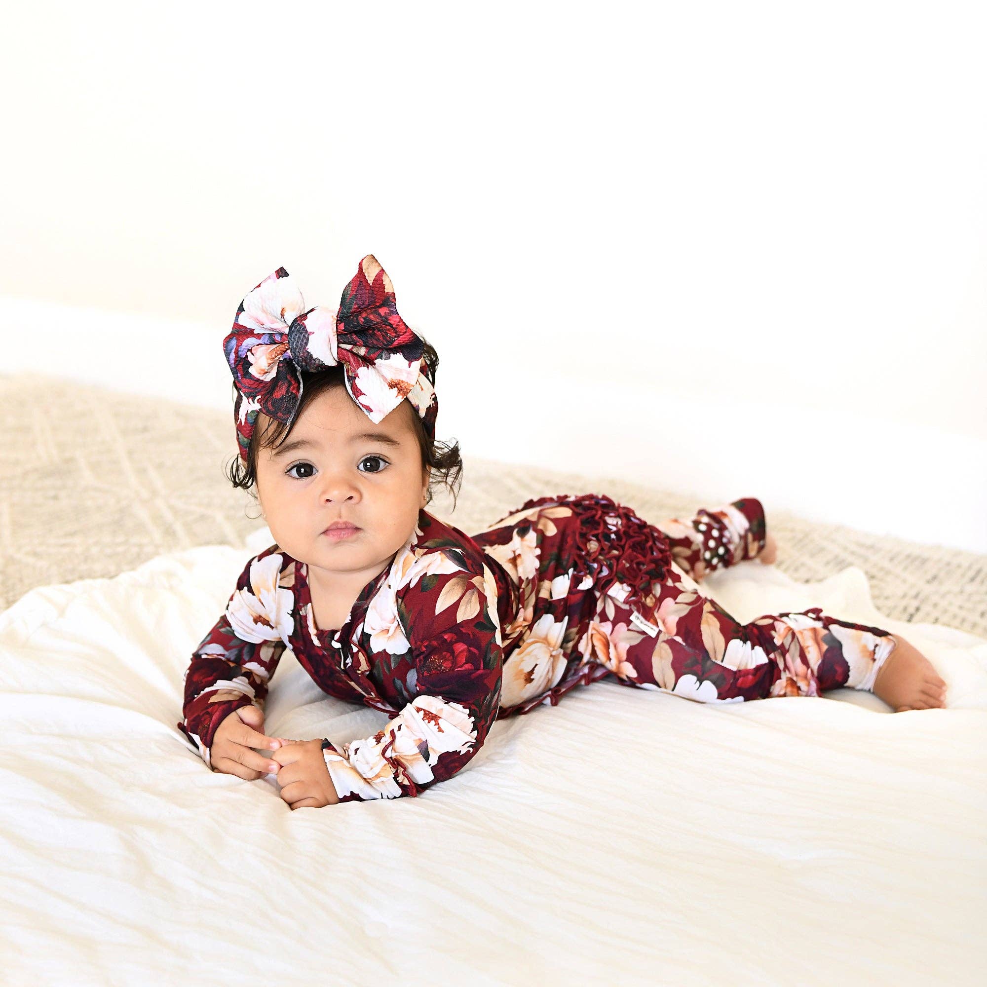 Gigi and Max - Wholesale Jumpsuit - Baby - Maya RUFFLE ZIP Bamboo One Piece Floral Baby Clothing4
