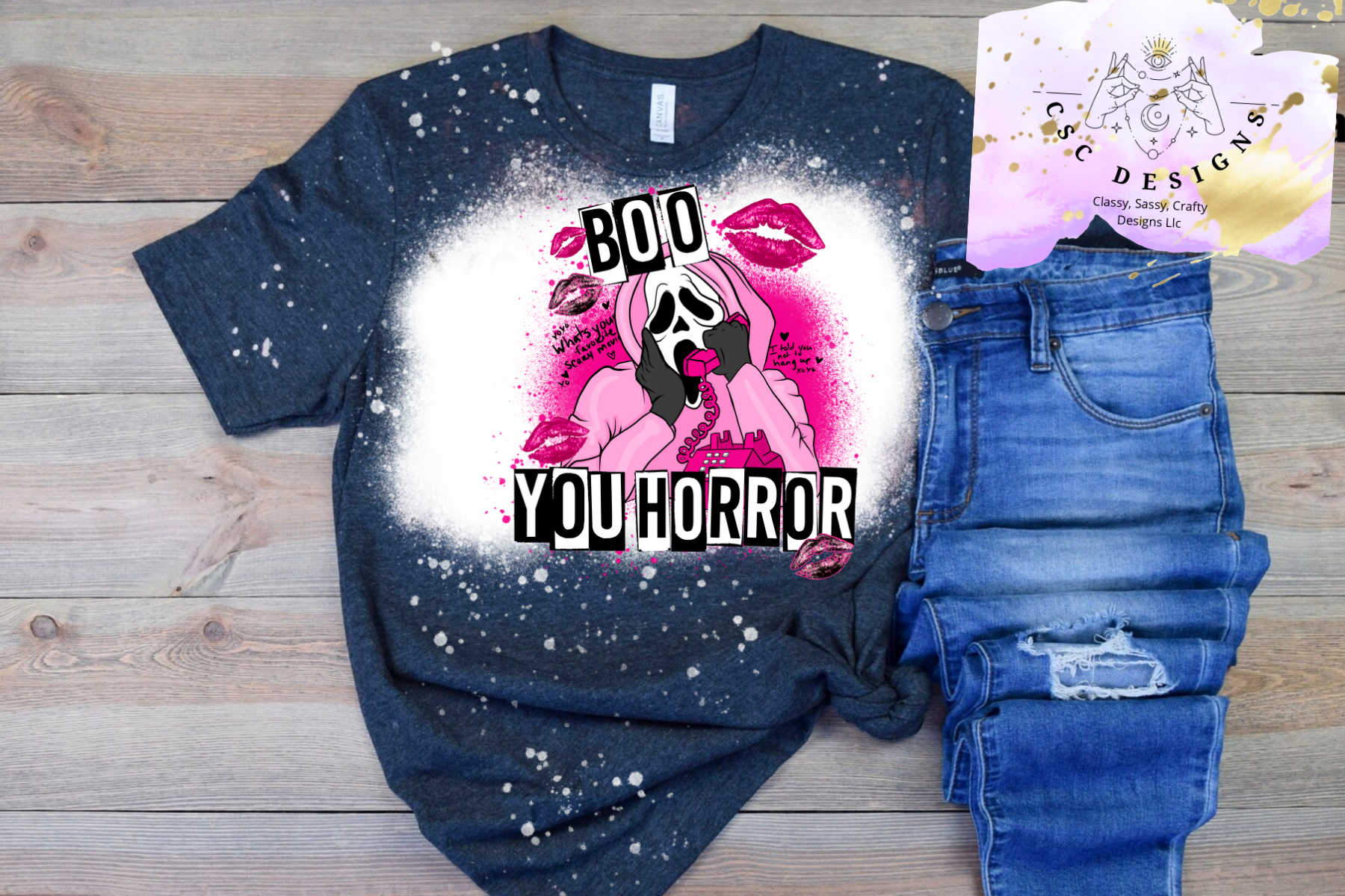 Classy, sassy, crafty designs llc – Engroshandel T-shirt med print - Dame – Boo du horror0