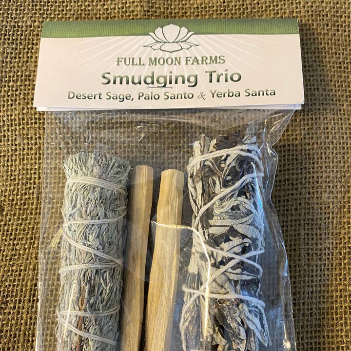 Full Moon Farms, LLC - Wholesale Sage bundle - Smudging Trio- Desert Sage, Palo Santo and Yerba Santa0