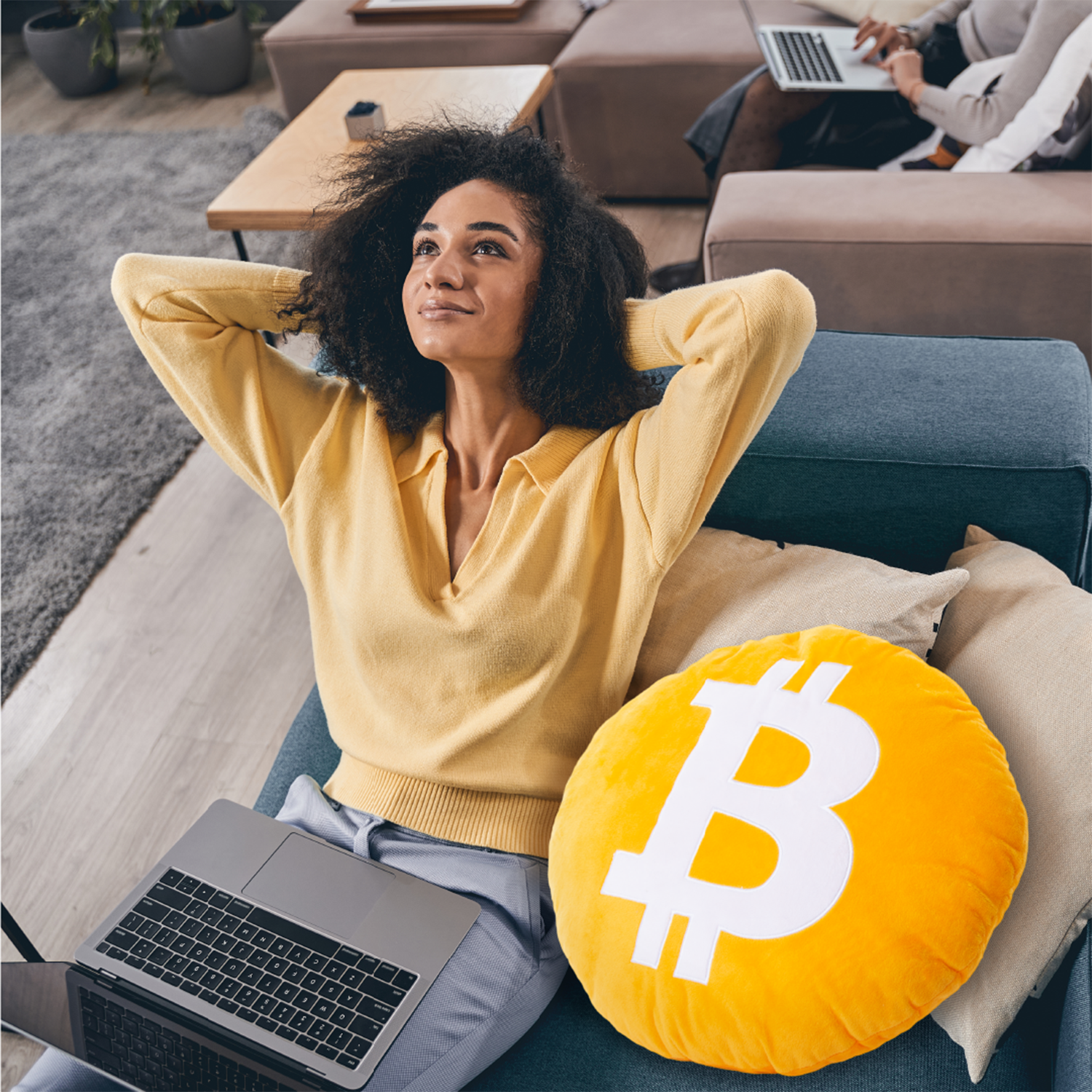 Mighty Mojo Toys – Almofada decorativa/de sofá por atacado – Almofada de Pelúcia Bitcoin1