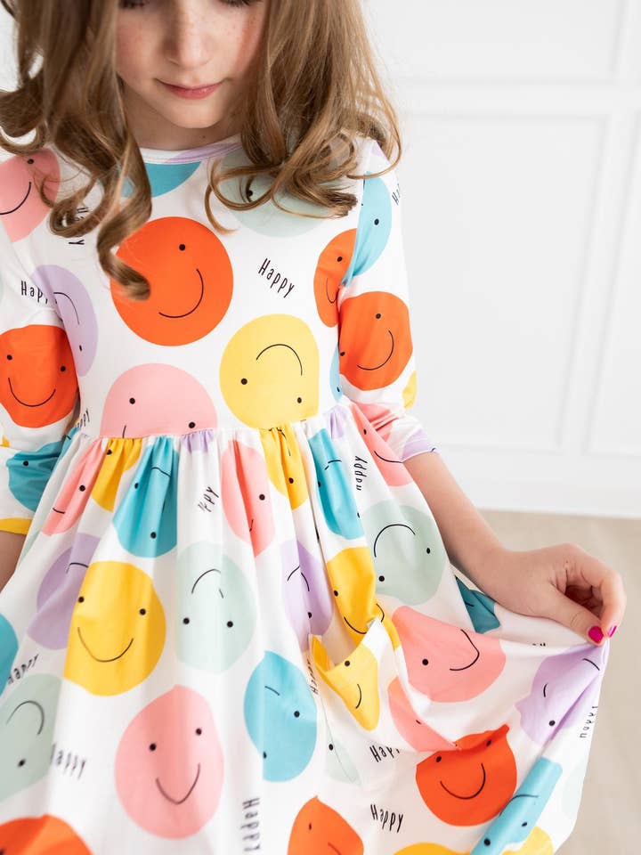 Happy Days 3/4 Pocket Twirl Dress for wholesale by Mila & Rose