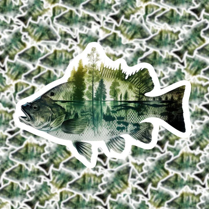 Fuzzy Loon Designs - Vendita all'ingrosso Adesivo - Adesivo Bass Fish per esterni0