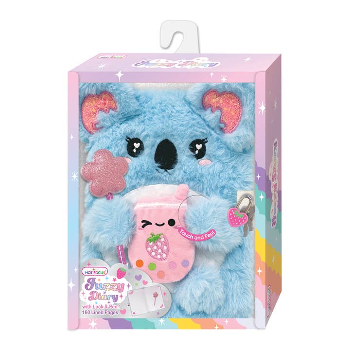 Hot Focus, Inc. - Wholesale Journal/Diary - Kids - Fuzzy Diary with Lock and Keys, Koala