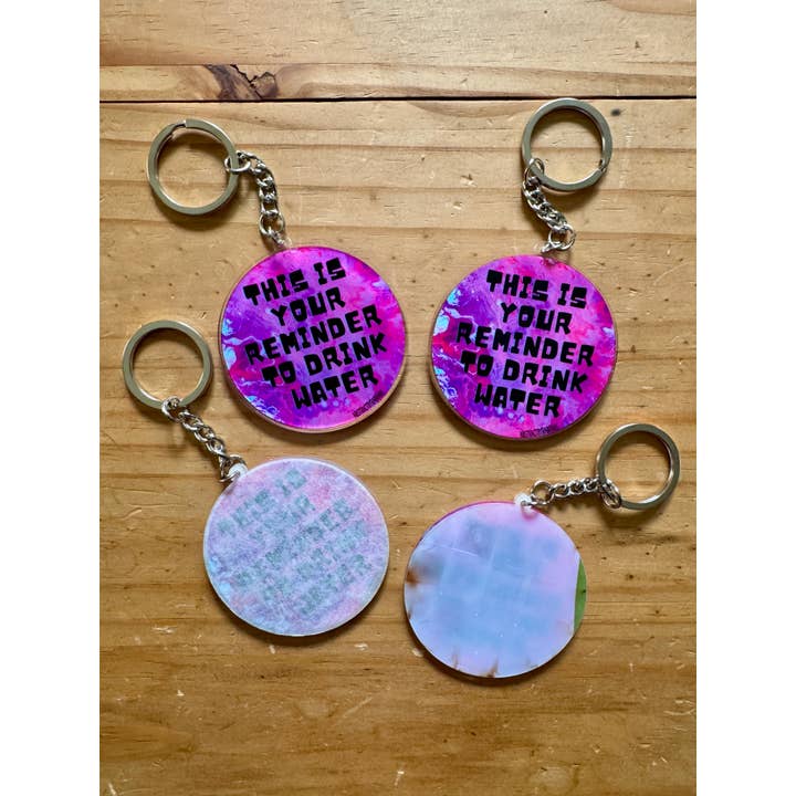 AbstractbyRabrams - Wholesale Keychain - Unisex - This Is Your Reminder to Drink Water Acrylic Keychain