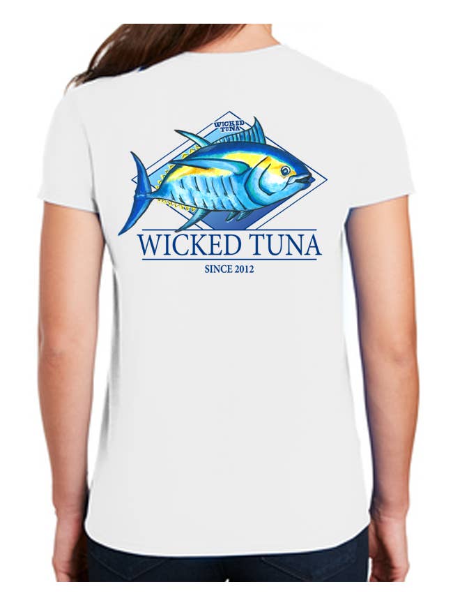 Wicked Tuna - Wholesale Screen Printed T-Shirt - Women's - Wicked Tuna SS Ladies Cotton Shirt - Fresh Catch Design4
