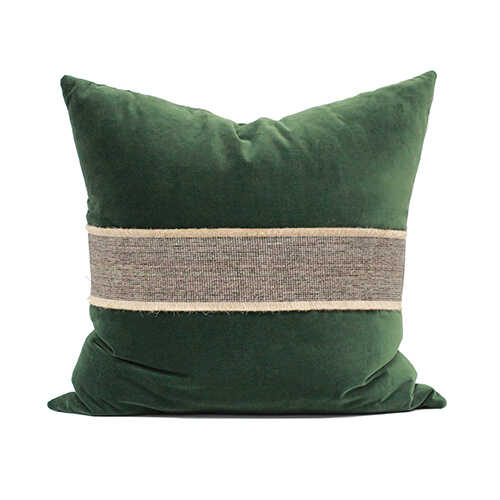 SmithHönig - Wholesale Throw/Decorative Pillow - The Grand – Forest Green / Broadway Cocoa Trim0