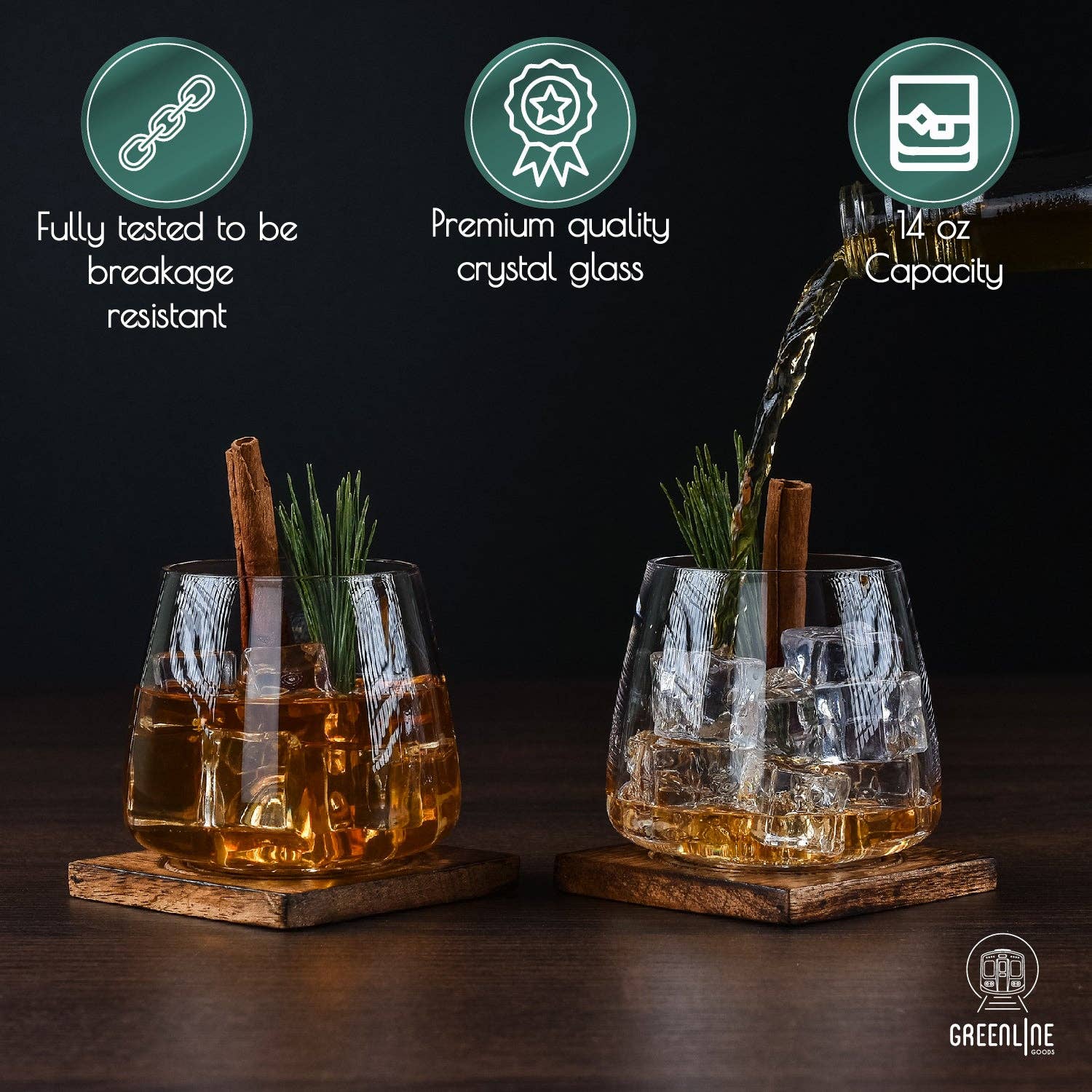 Greenline Goods - Wholesale Cocktail/Liquor Glass - Hand Blown Bourbon & Scotch Tasting Glasses2