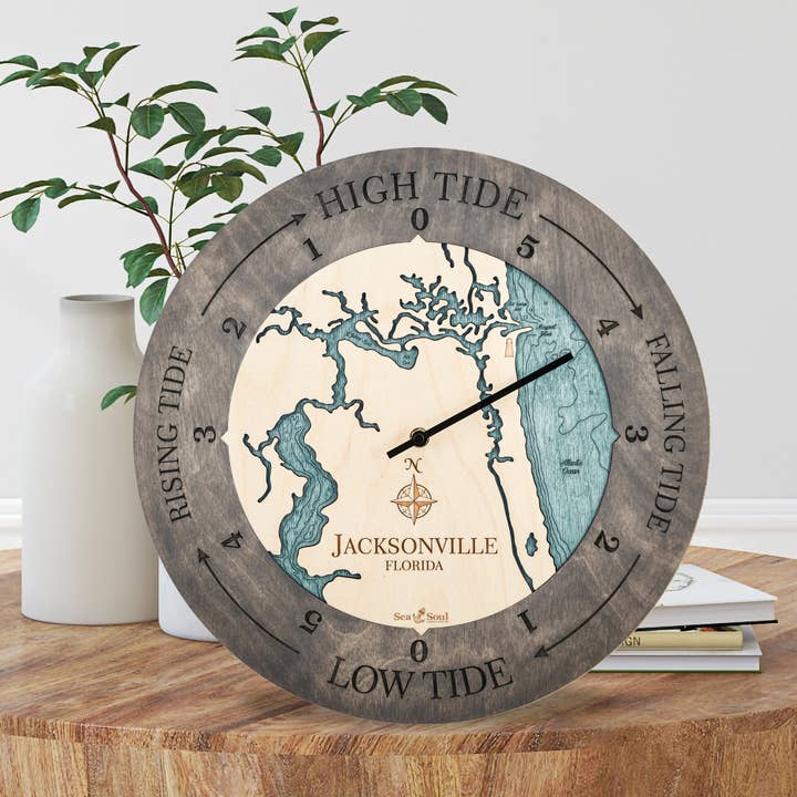 Sea & Soul Nautical Chart Art - Wholesale Wall Clock - Florida East Coast Nautical Chart Tide Clock-Many Locations90