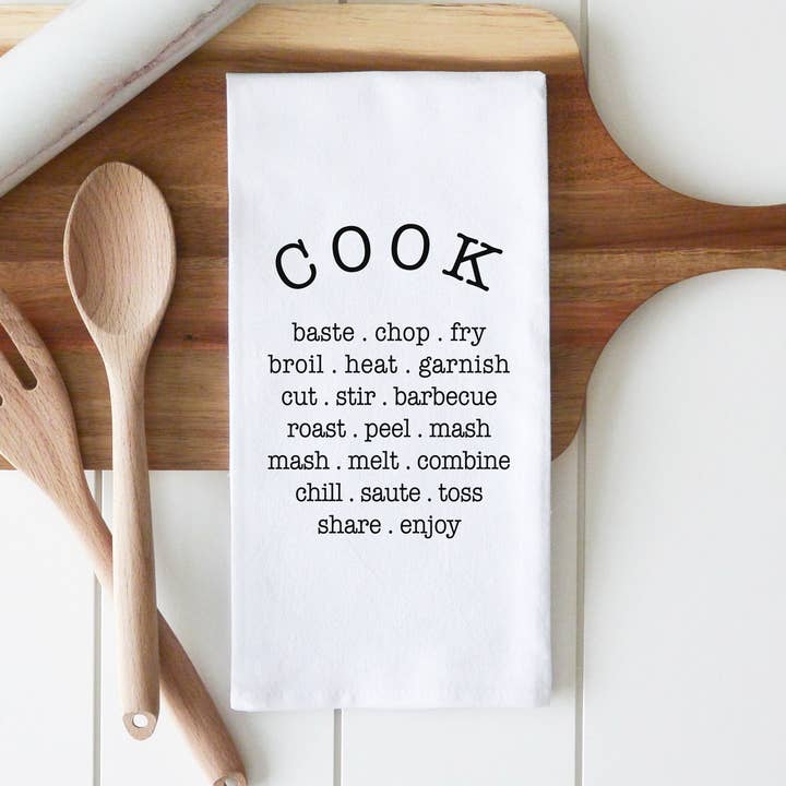 Porter Lane Home - Wholesale Tea Towel - Cook Words Tea Towel0