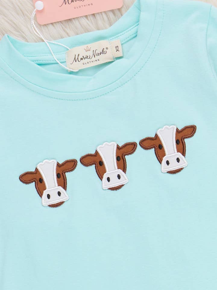 Marie Nicole Clothing - Wholesale Top & Pant Set - Kids - Happy Moo Days Plaid Outfit1