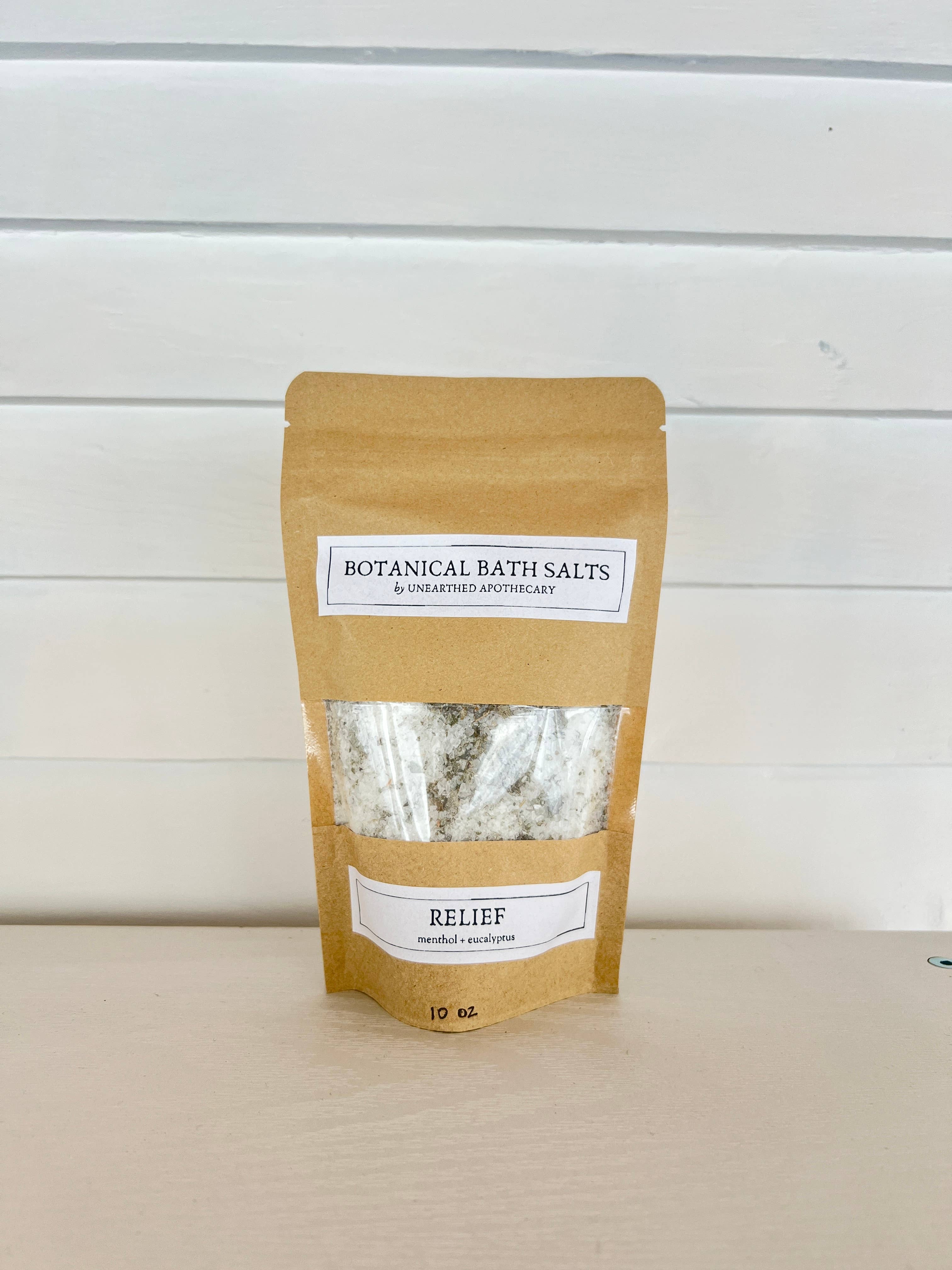 Unearthed Naturals - Wholesale Bath Salts - Relief - Menthol Eucalyptus Bath Salts | Cold and Flu |10 oz3