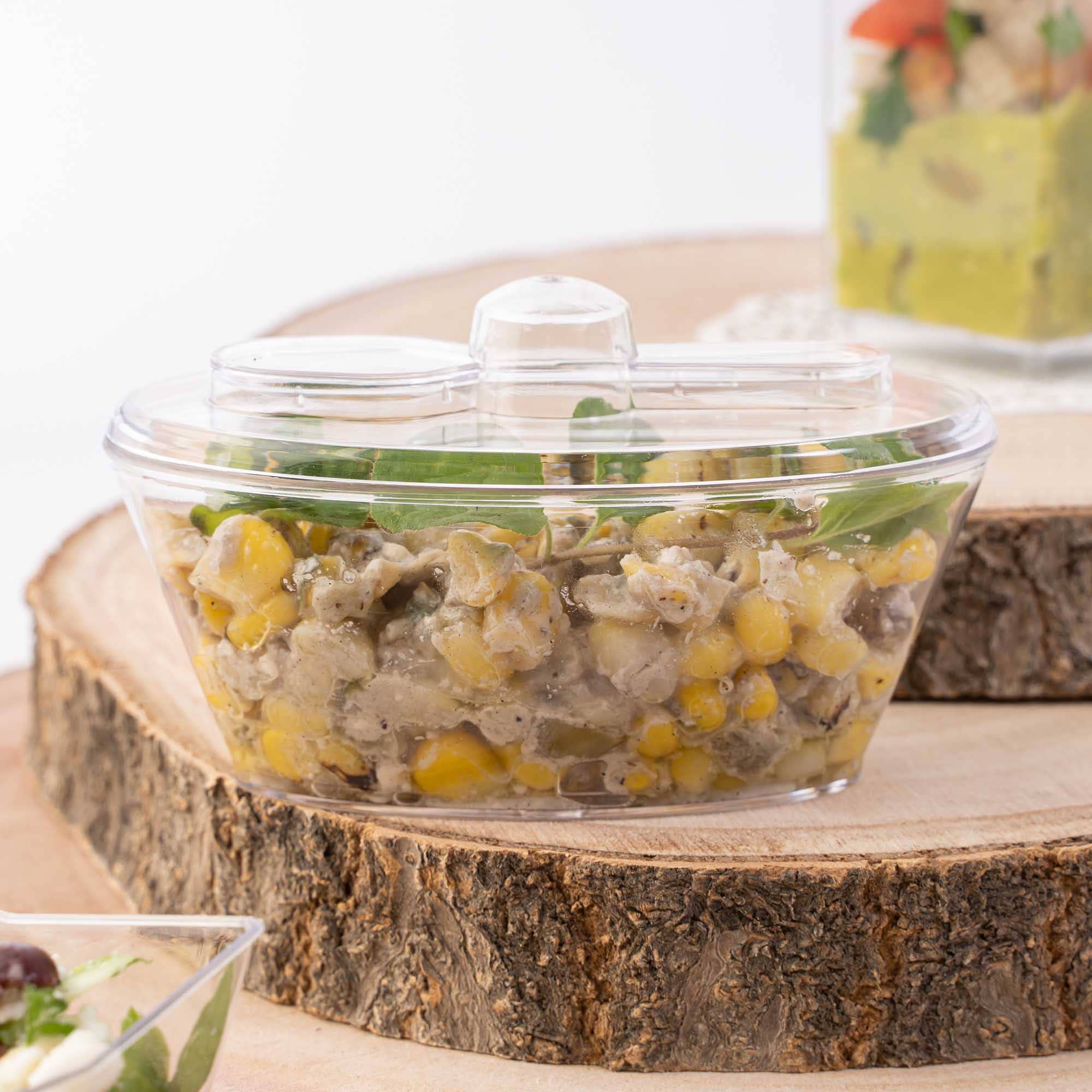 Portofino International Trading, USA - Vente Gobelets jetables - Tasse à dessert en plastique avec couvercle et cuillère, 6 pièces5