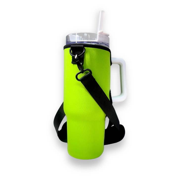 Drink Handlers - Wholesale Insulated Mug/Tumbler - Lime Green 40oz Tumbler With Handle Sleeve