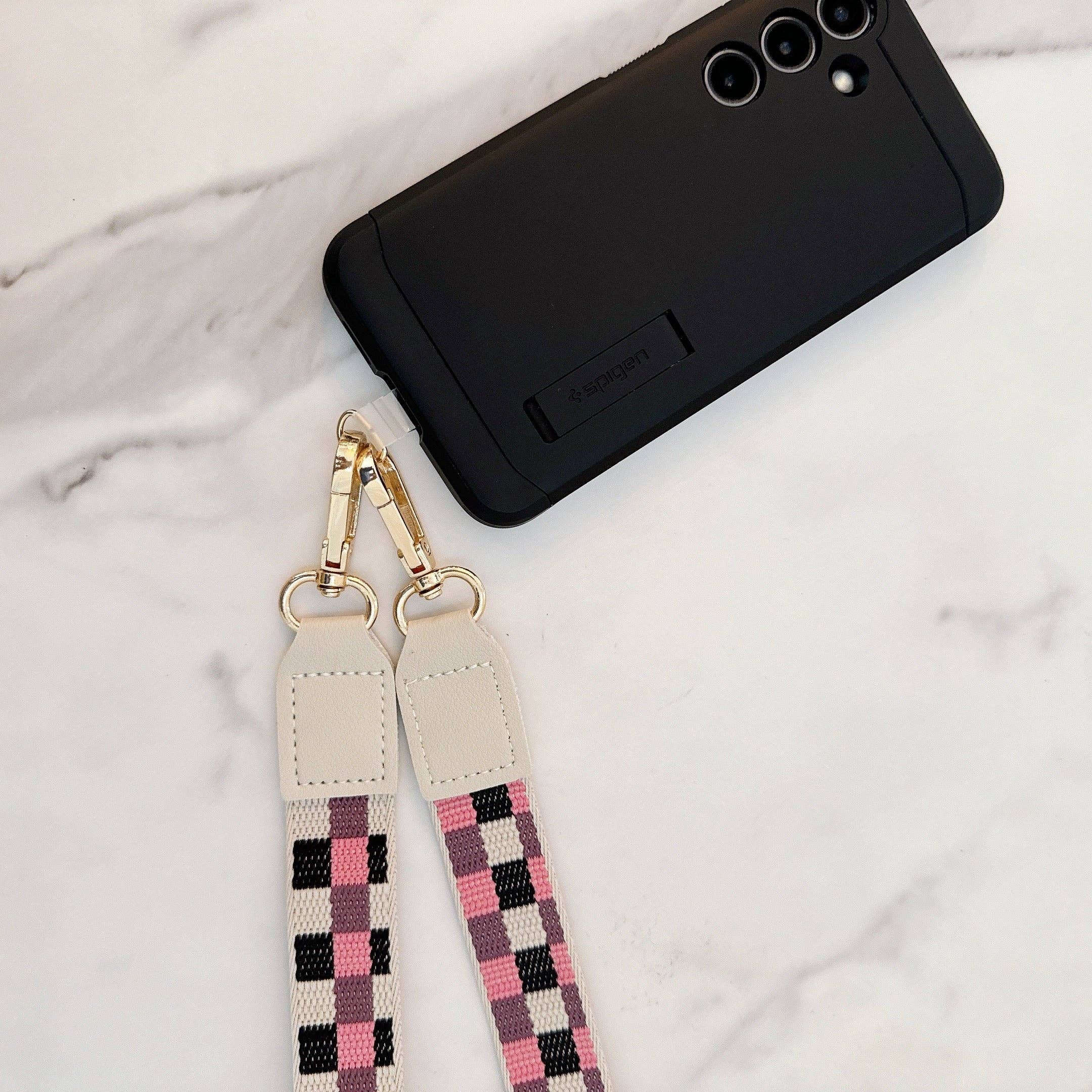 Ellison+Young - Wholesale Phonecase Strap - Checkered Crossbody Phone Lanyard7