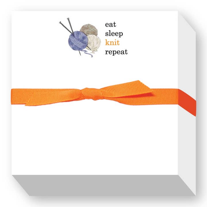EAT SLEEP KNIT REPEAT CHUBBIE NOTEPAD for wholesale by Donovan Designs