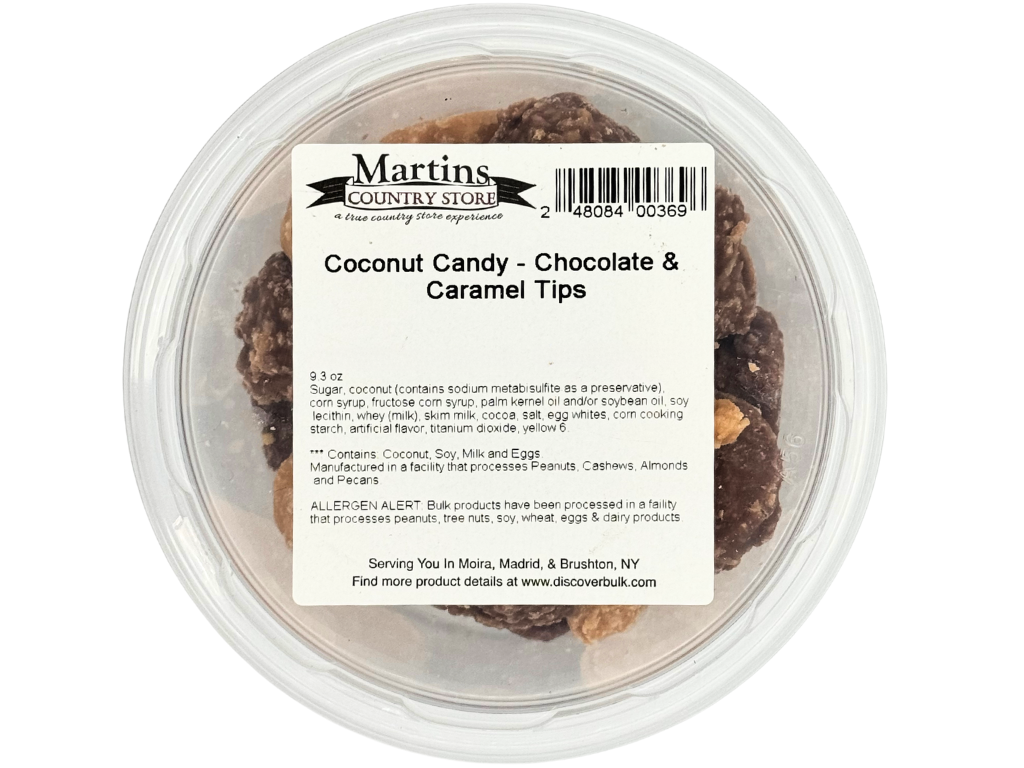Martin's Country Store LLC - Wholesale Chocolate - CHOCOLATE & CARMEL COCONUT TIPS 9.3oz3