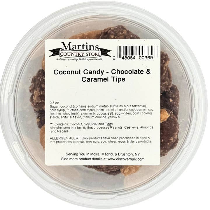Martin's Country Store LLC - Wholesale Chocolate - CHOCOLATE & CARMEL COCONUT TIPS 9.3oz3