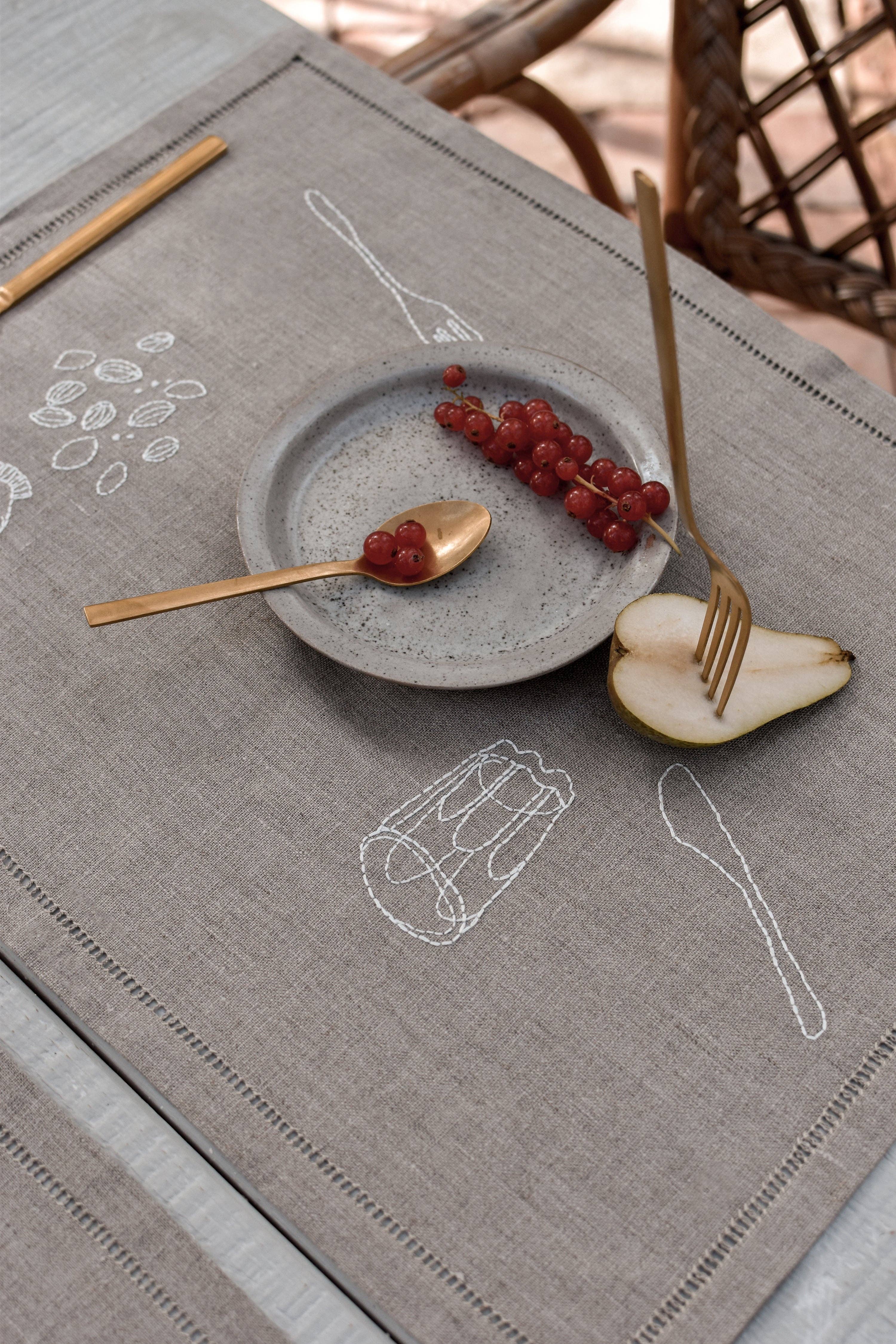 À bientôt - Wholesale Placemat - Petit Dej Organic Linen Placemat in White20