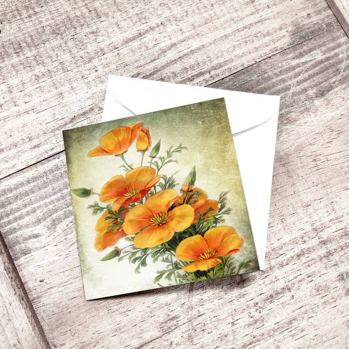 California Poppy Mini Card for wholesale by Yesterday's Best