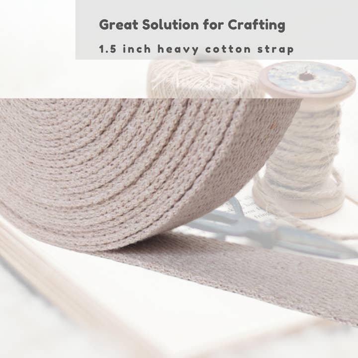 Dream Trimming Goods LLC - Wholesale Craft Supplies - 1.5" x 50 Yard Natural Heavy Cotton Webbing/ Bag Belt Sewing5