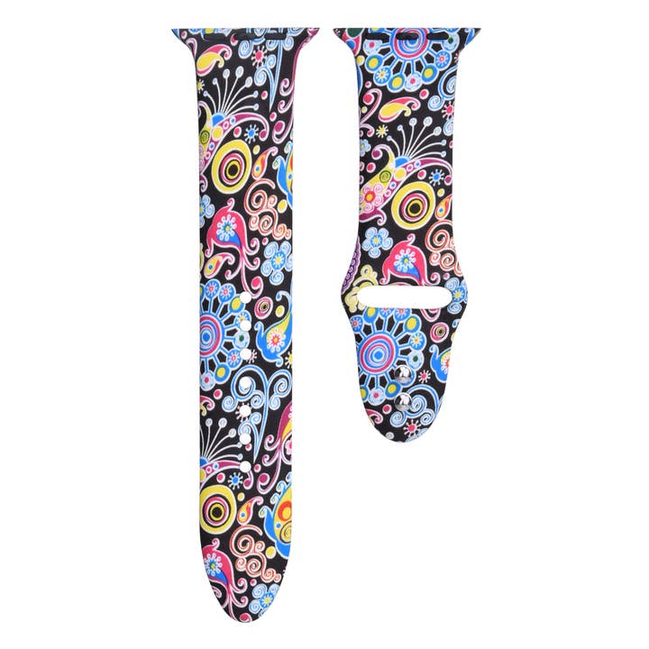 Multi Paisley Printed Silicone Bands Apple Watch for wholesale by ShopTrendsNow
