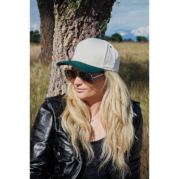 Funky Junque - Wholesale Baseball Cap - Unisex - Two Tone Vintage Snapback Hat - Green/Beige