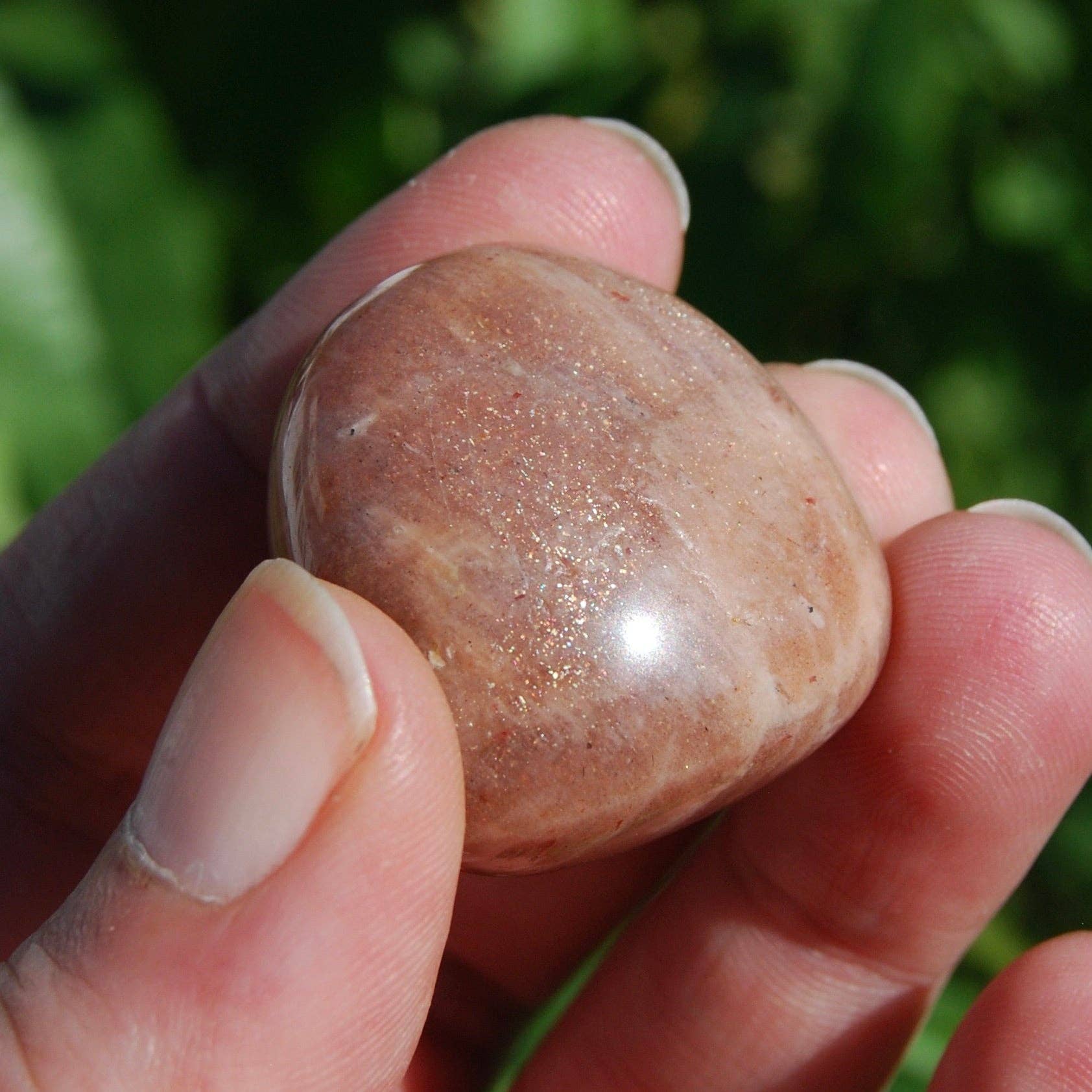 Caspar Curiosities - Wholesale Spiritual Stone/Crystal - AAA Flashy Sunstone Crystal Tumbled Stones, India5