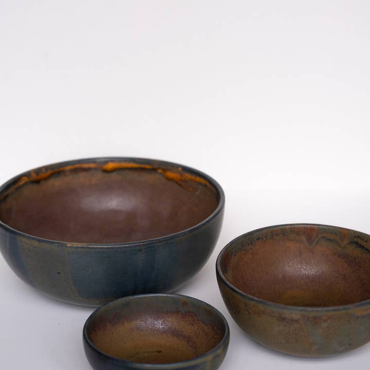 Creating Comfort Lab - Wholesale Serving bowl - Rust Stoneware Nesting Bowl Set6