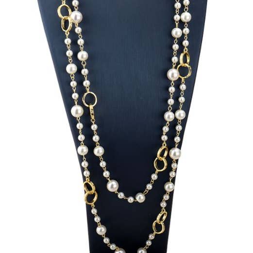 AMD COLLECTIVE – wholesale Beaded/pearl necklace – Double O Layering Pearl Necklace