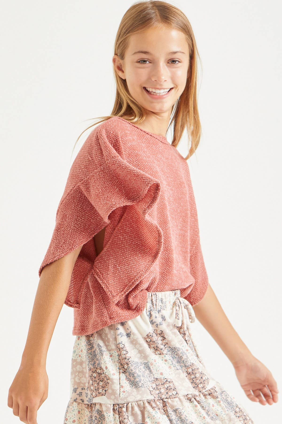 Good Girl - Vendita all'ingrosso Maglione tricot - Bambini - Maglione con volant pullover cropped in maglia grossa6