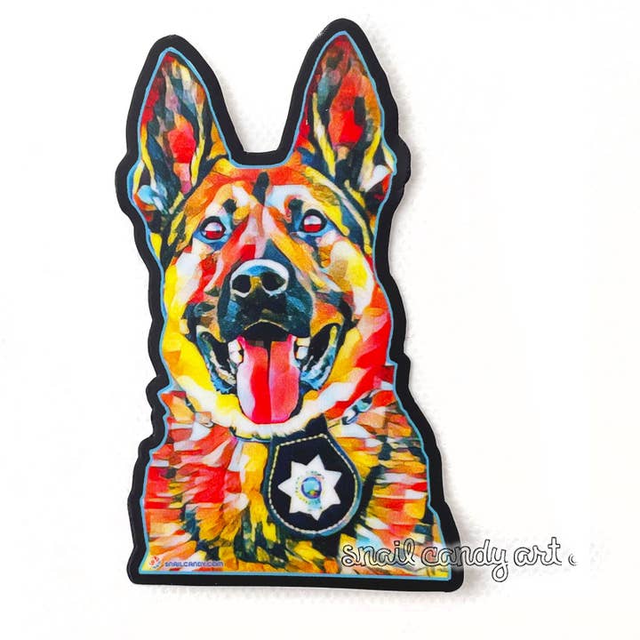 Sticker - K9 German Shepherd for wholesale by Snail Candy Arts