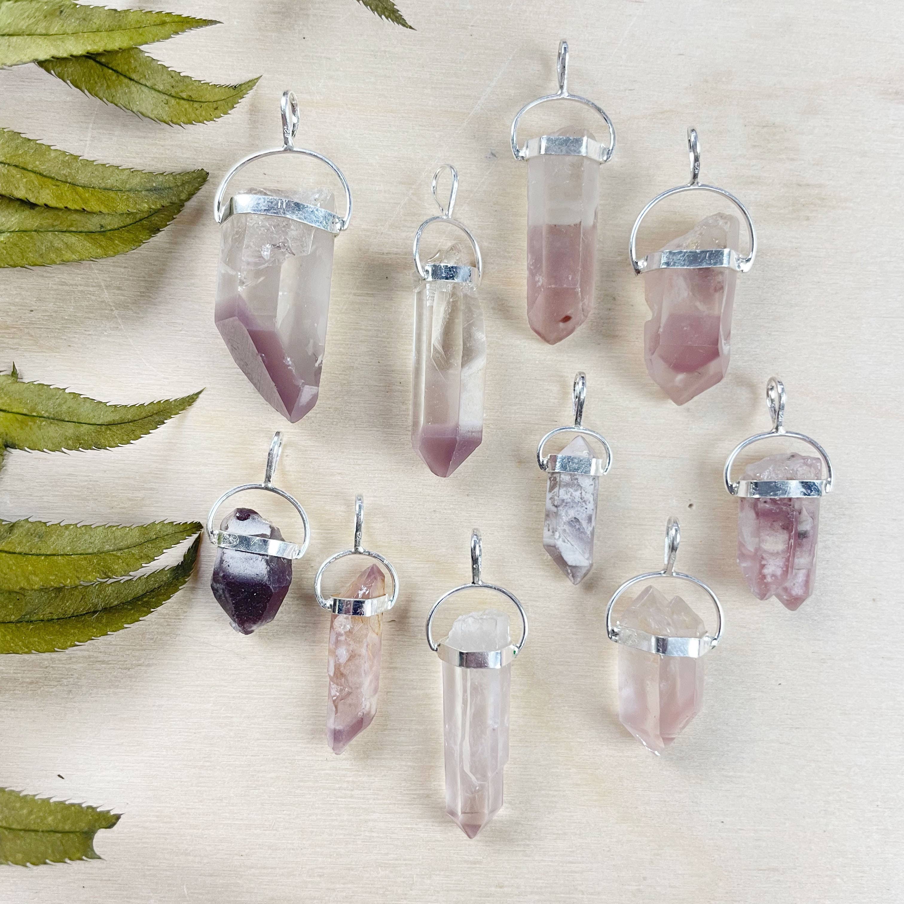 Ewelina Pas Jewelry - Wholesale Pendant/Charm Necklace - Silver Lithium Quartz Slice Necklace6