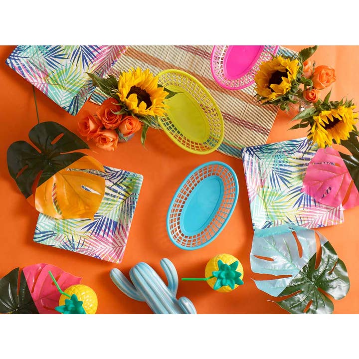 Talking Tables EU - Venta al por mayor Cestas - Cestas de comida de plástico coloridas | Paquete de 6 | Fiesta de verano |5