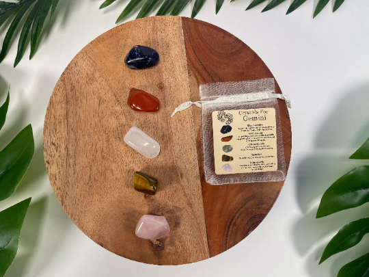 CaNatureLover - Vendita all'ingrosso Pietra/cristallo spirituale - Set cristalli GEMINI, set 5 cristalli ZODIAC HOROSCOPE6