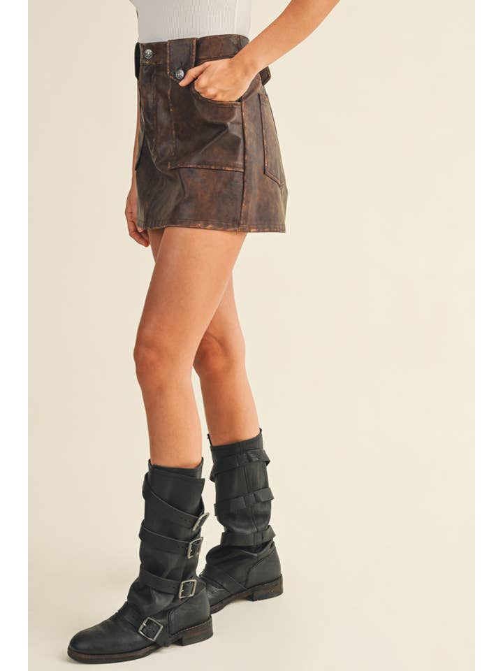 Mustard Seed - Wholesale Skirt - Women's - PATCH POCKET MINI SKIRT12